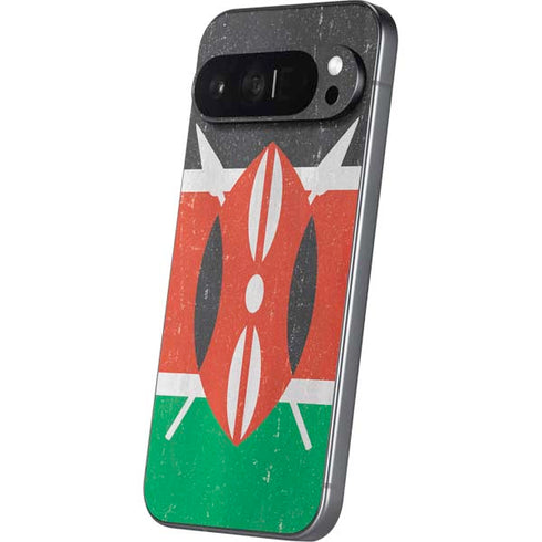 Kenya Flag Distressed Pixel 9 Pro XL Skin